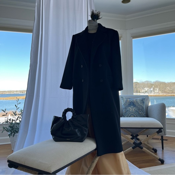 G.J.Hook Classic black wool double breasted overcoat - Picture 6 of 14